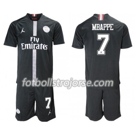 Paris Saint Germain Matchtröjor Mbappe 7 Jodan Svart Barn Tredje Fotbollströja 2018-2019 Paris Saint Germain Matchtröjor Mbappe 7 Jodan Svart Barn Tredje Fotbollströja 2018-2019
